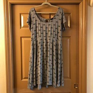 Torrid Grey Motorcycle Print Fit and Flare Dress